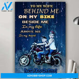 Husband to wife - Behind me biker poster - Gift for wife Gsge