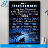 Husband to wife - I love you more biker poster - Gift for wife Gsge