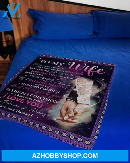 Husband To Wife Once Upon A Time God Knew My Heart Fleece Blanket Gift For Wife