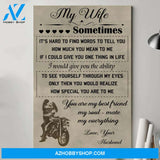 Husband to wife - Sometimes it's hard biker poster - Gift for wife Gsge