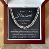 To my Future Husband - You are the missing piece - Cuban Link Chain Necklace Gift For Man Husband Gift For Birthday