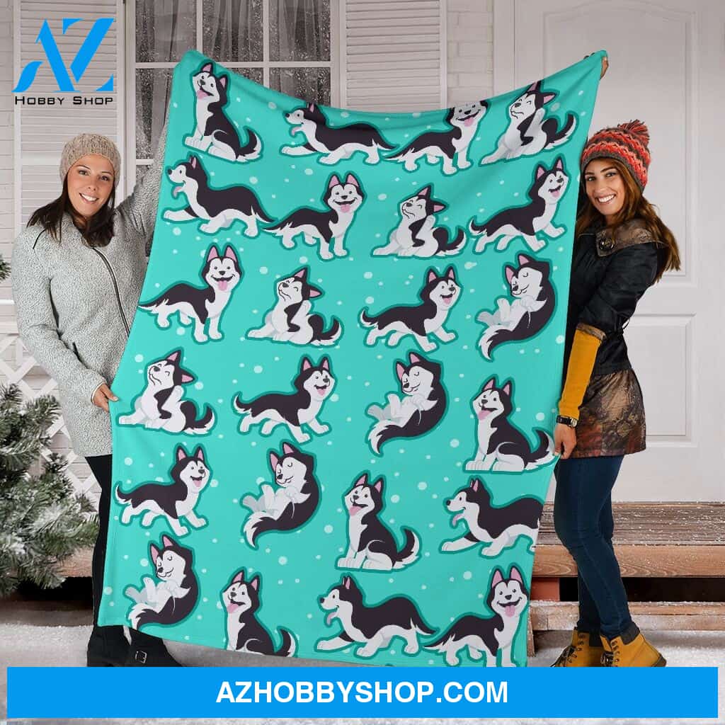 Huskies Fleece Fleece Blanket