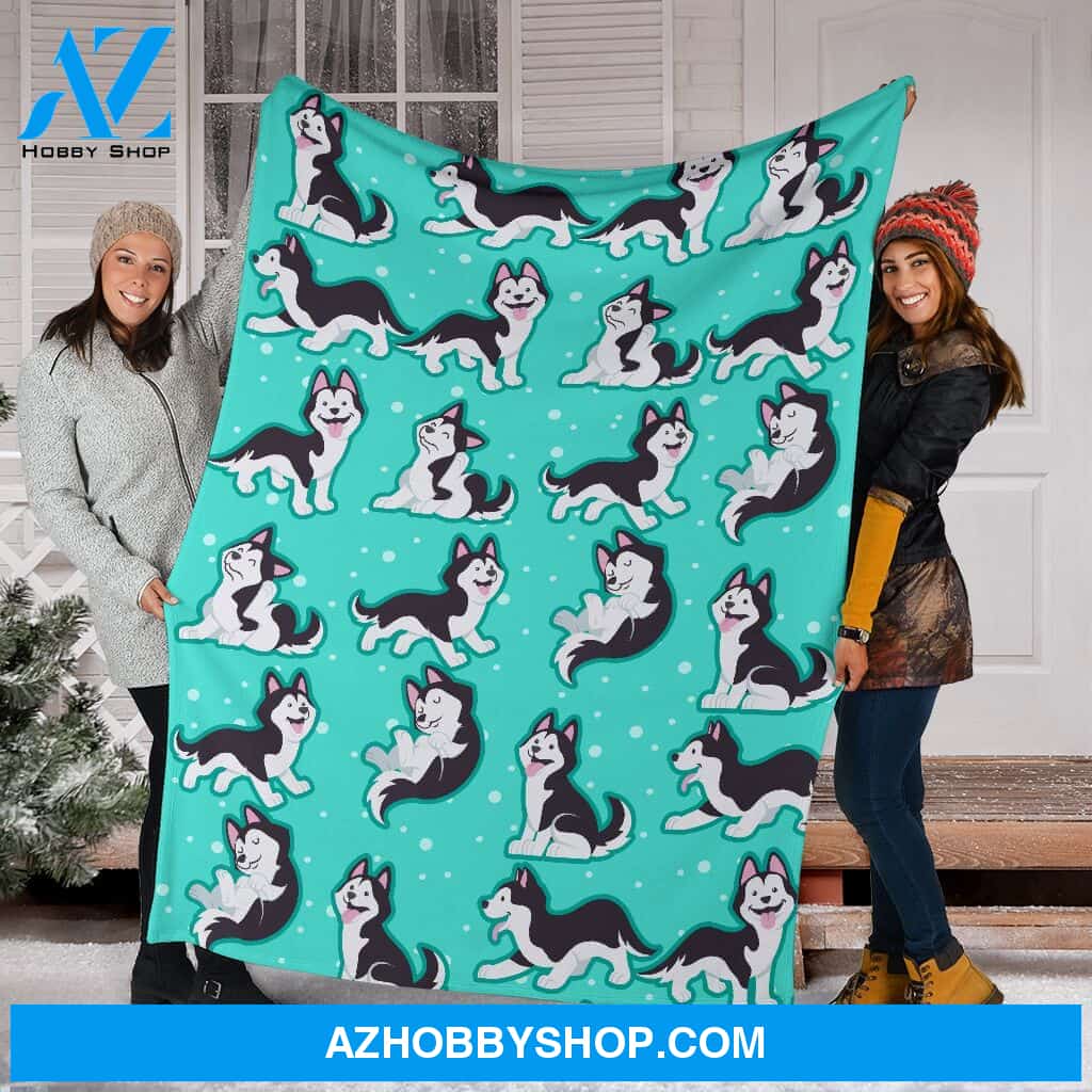 Huskies Fleece Fleece Blanket