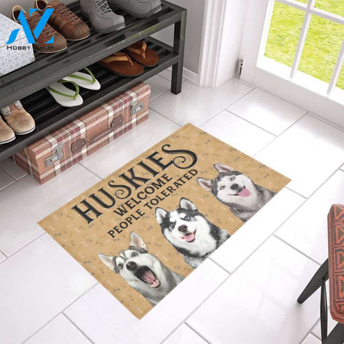 Huskies Welcome People Tolerated Doormat | Welcome Mat | House Warming Gift