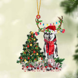 Godmerch- Ornament- husky-Christmas Tree Gift Hanging Ornament, Happy Christmas Ornament, Car Ornament