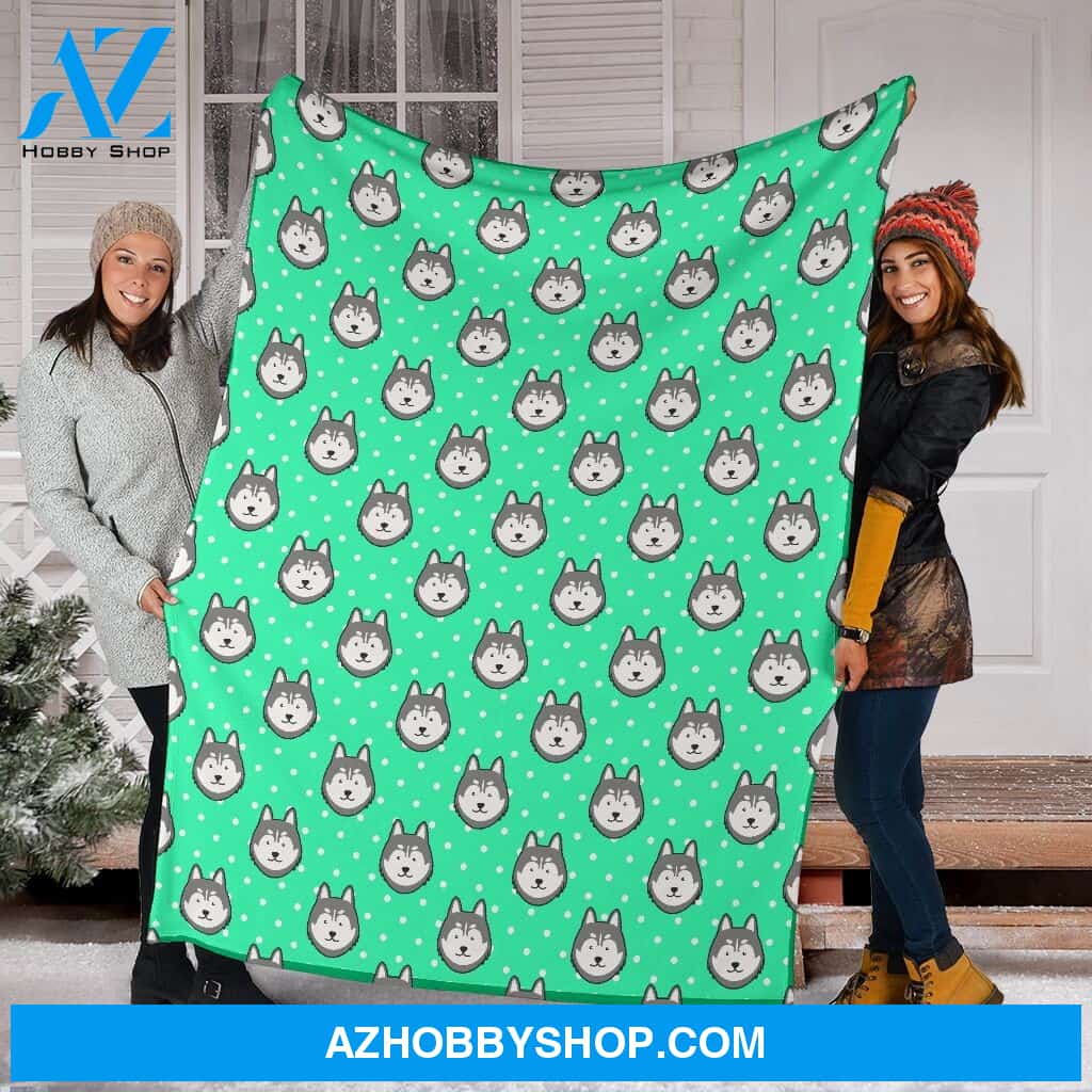 Husky Best Gift Green Fleece Blanket