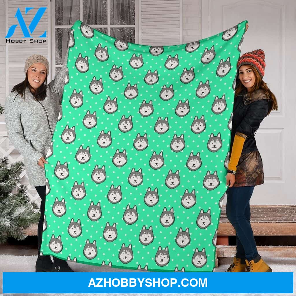 Husky Best Gift Green Fleece Blanket