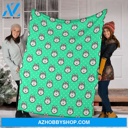 Husky Best Gift Green Fleece Blanket