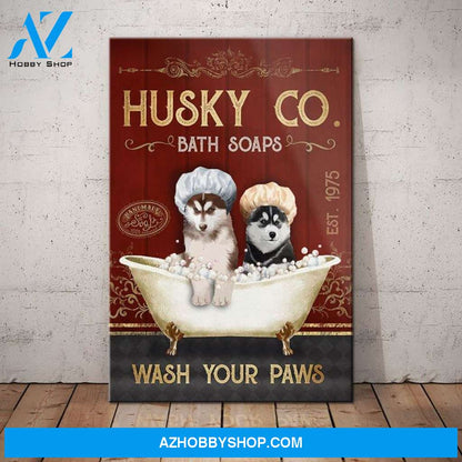 Husky Dog Bath Soap Company Canvas Wall Art, Wall Decor Visual Art