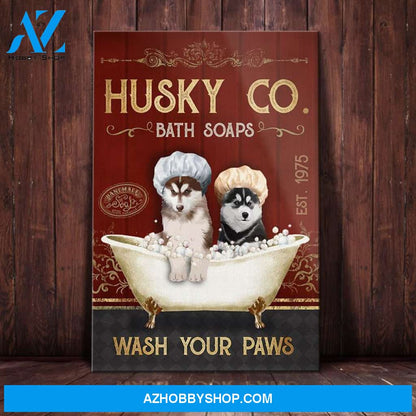 Husky Dog Bath Soap Company Canvas Wall Art, Wall Decor Visual Art