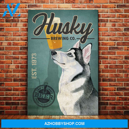 Husky Dog Brewing Company Canvas Wall Art, Wall Decor Visual Art