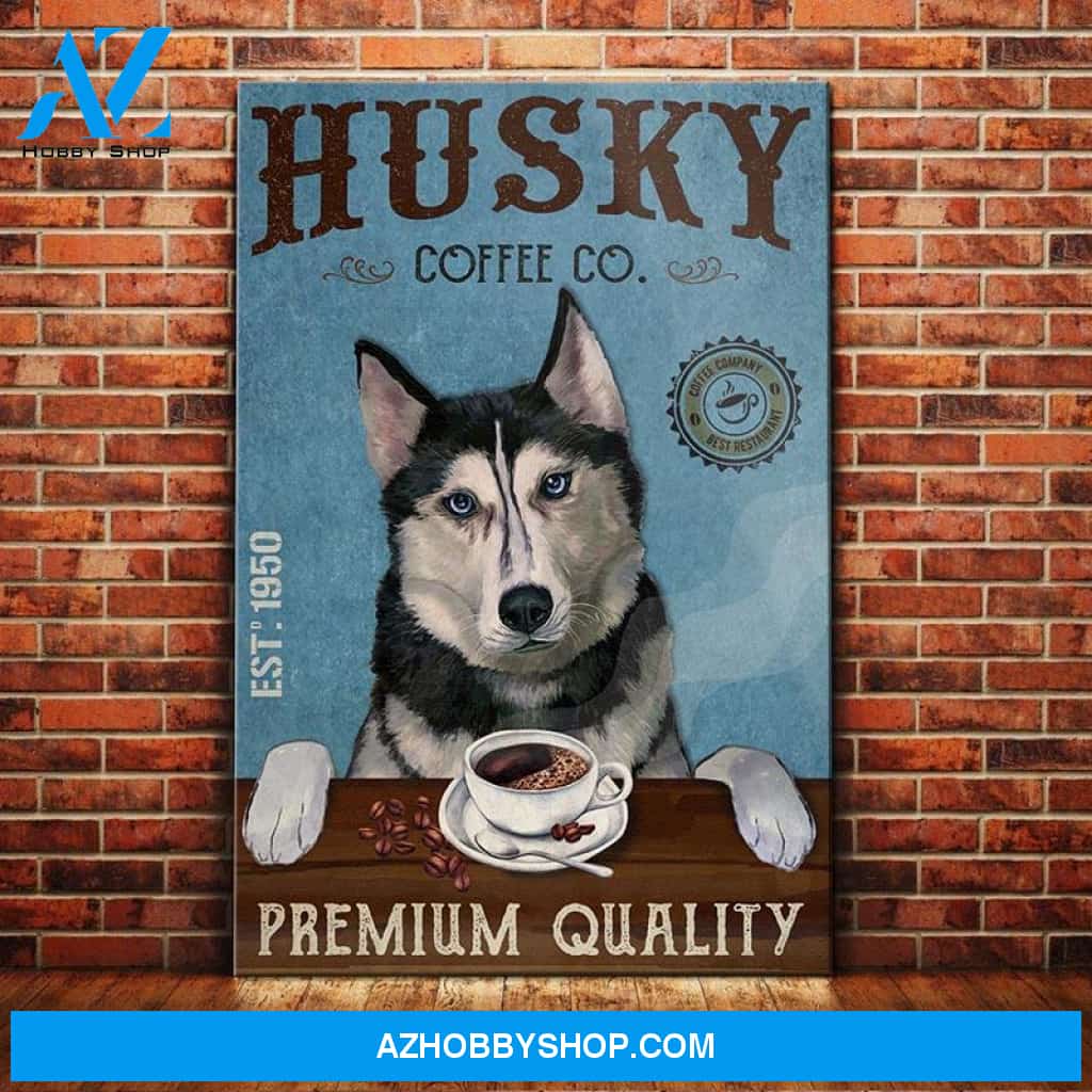 Husky Dog Coffee Company Canvas Wall Art, Wall Decor Visual Art