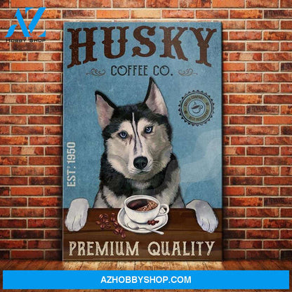Husky Dog Coffee Company Canvas Wall Art, Wall Decor Visual Art