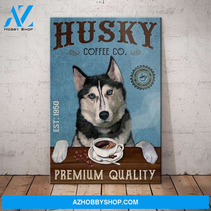 Husky Dog Coffee Company Canvas Wall Art, Wall Decor Visual Art