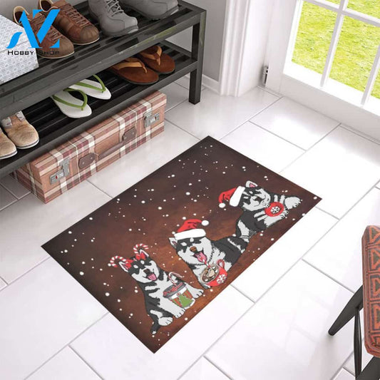 Husky Dog Easy Clean Welcome DoorMat | Felt And Rubber | 40x60 cm | 45x75 cm | 60x90 cm | Colorful | DO1413