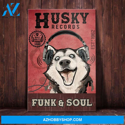 Husky Dog Record Company Canvas Wall Art, Wall Decor Visual Art