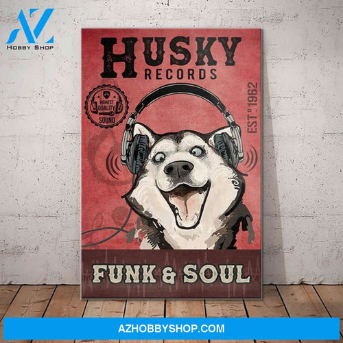 Husky Dog Record Company Canvas Wall Art, Wall Decor Visual Art