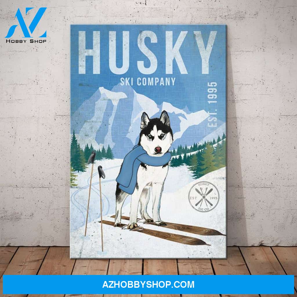 Husky Dog Ski Company Canvas Wall Art, Wall Decor Visual Art