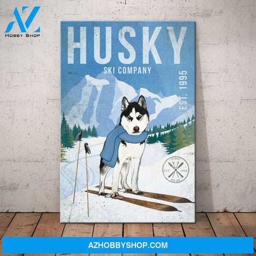 Husky Dog Ski Company Canvas Wall Art, Wall Decor Visual Art