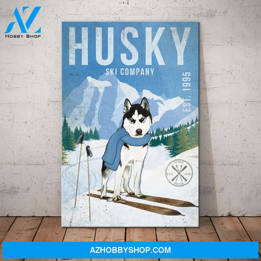 Husky Dog Ski Company Canvas Wall Art, Wall Decor Visual Art