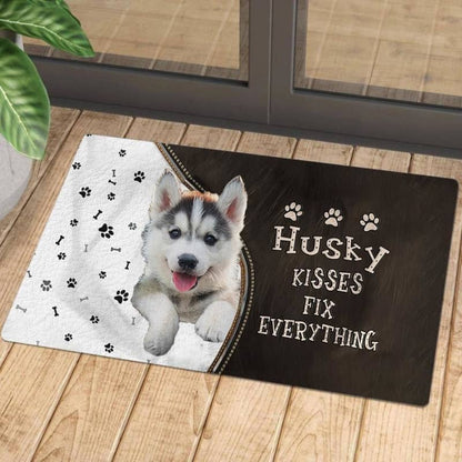 Husky Kisses Fix Everything Doormat