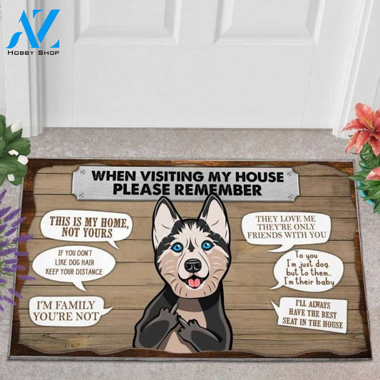 Husky Please Remember This Is My Home Funny Doormat Gift For Dog Lovers Home Decor Warm House Gift Welcome Mat Halloween Decor