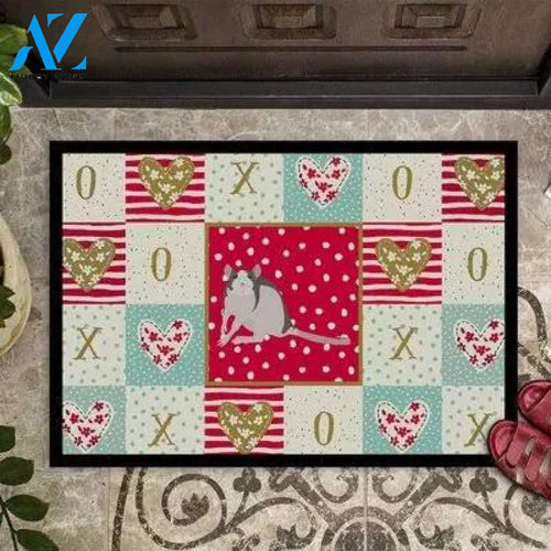Husky Rat Love Indoor and Outdoor Doormat Warm House Gift Welcome Mat Gift for Friend Family