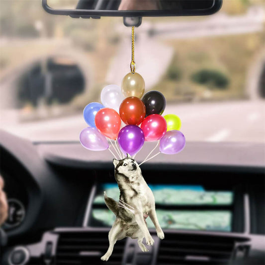 Husky Dog Fly With Bubbles Hanging Ornament Dog Ornament Godmerch