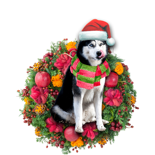Godmerch- Ornament- Husky Christmas Ornament, Happy Christmas Ornament, Car Ornament
