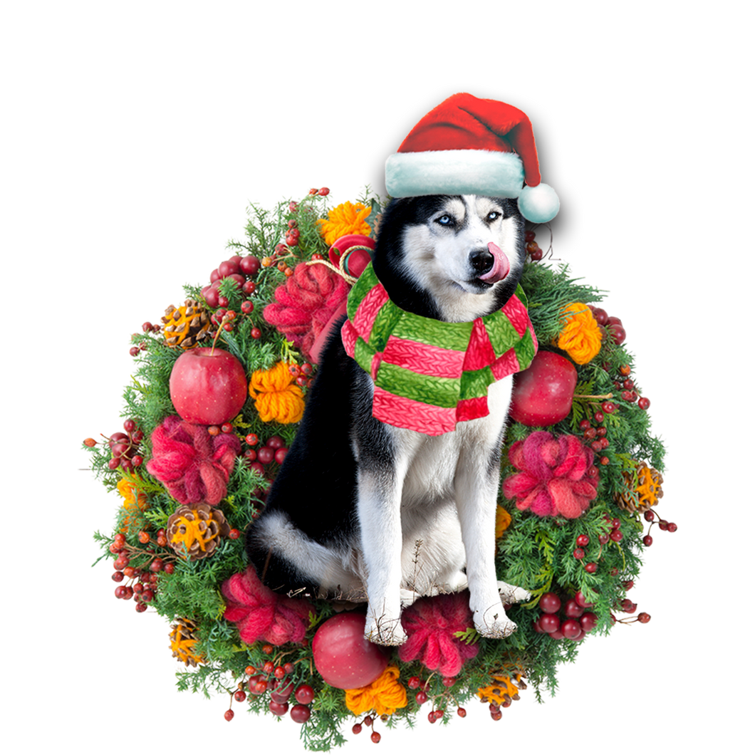 Godmerch- Ornament- Husky Christmas Ornament, Happy Christmas Ornament, Car Ornament