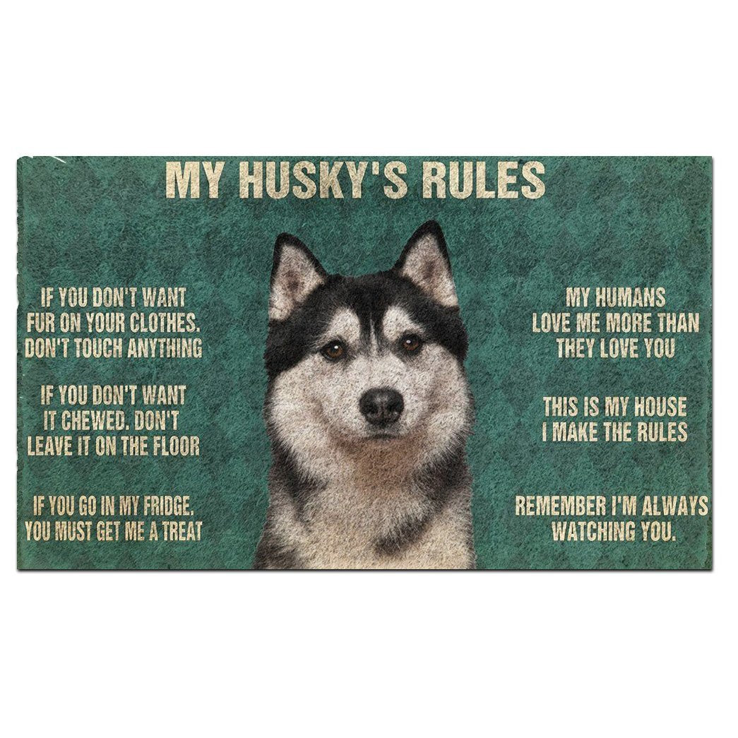 Husky's Rules Doormat