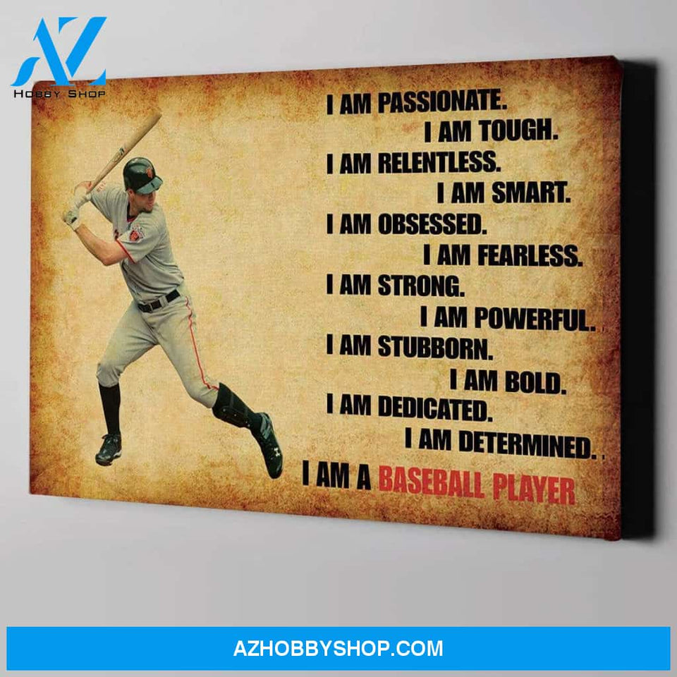 I Am A Baseball Player Baseball custom canvas prints With Photo
