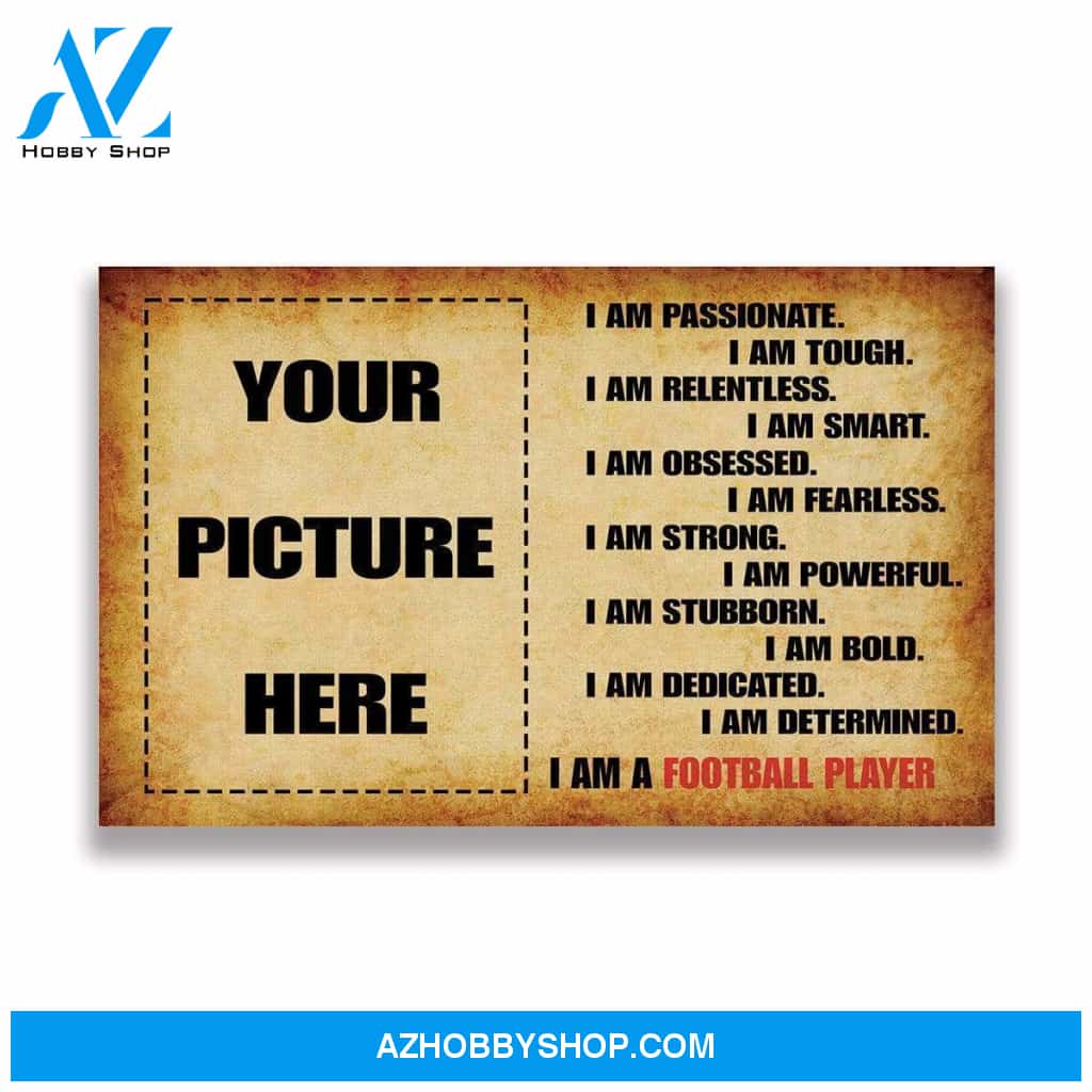 I Am A Football Player Football custom canvas prints With Photo