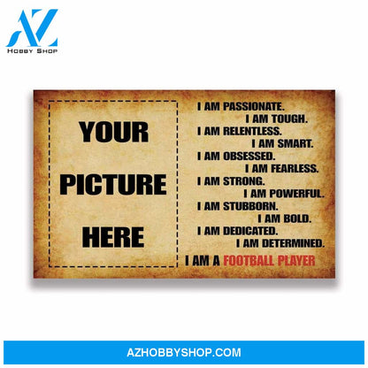 I Am A Football Player Football custom canvas prints With Photo