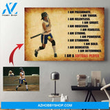 I Am A Softball Player Softball custom canvas prints With Photo