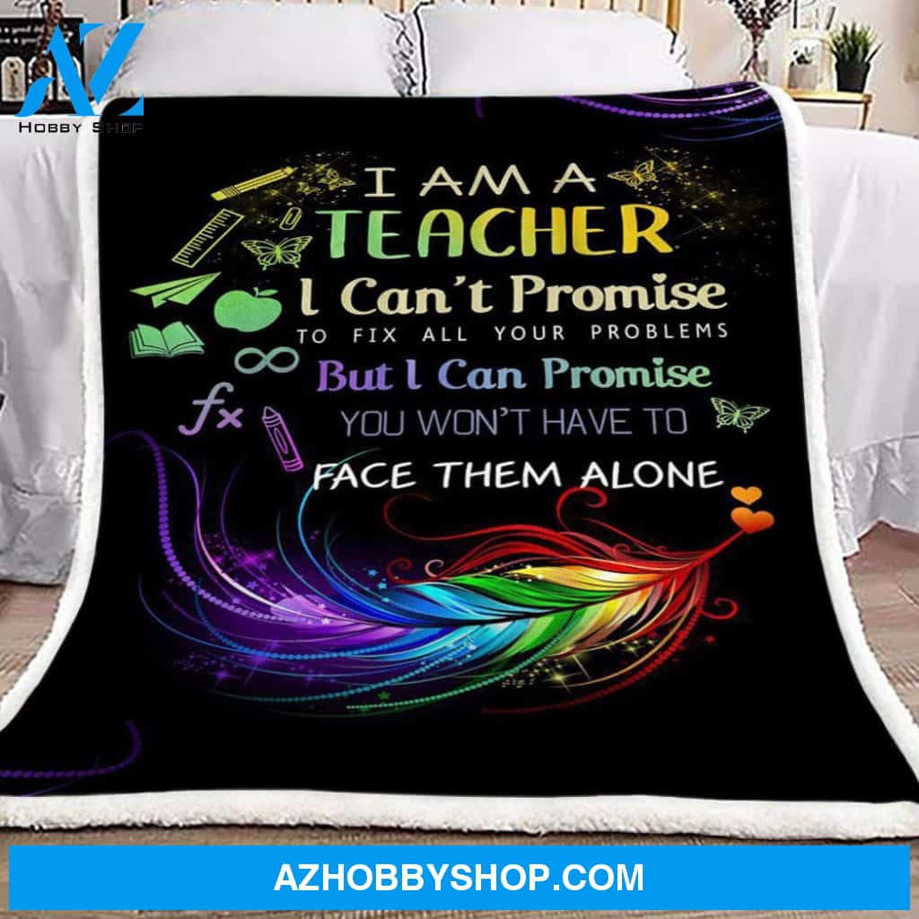 I Am A Teacher Feather Blanket Gift For Teacher Birthday Gift Home Decor Bedding Couch Sofa Soft and Comfy Cozy