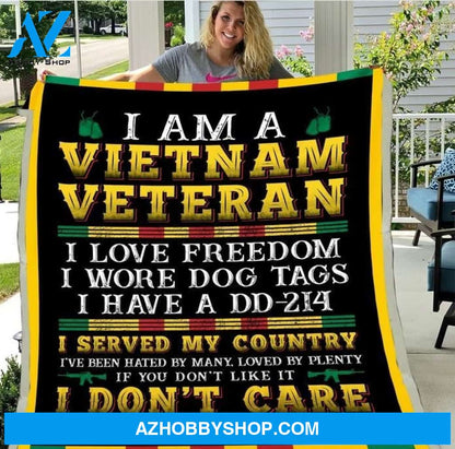I Am A Vietnam Veteran Fleece Blanket
