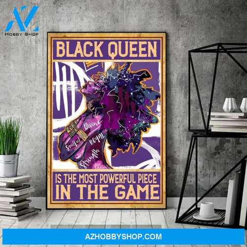 Black Woman Poster, Black Queen Poster, I Am Enough Poster, Black Queen Is The Most Powerful Piece In The Game Canvas And Poster, Wall Decor Visual Art