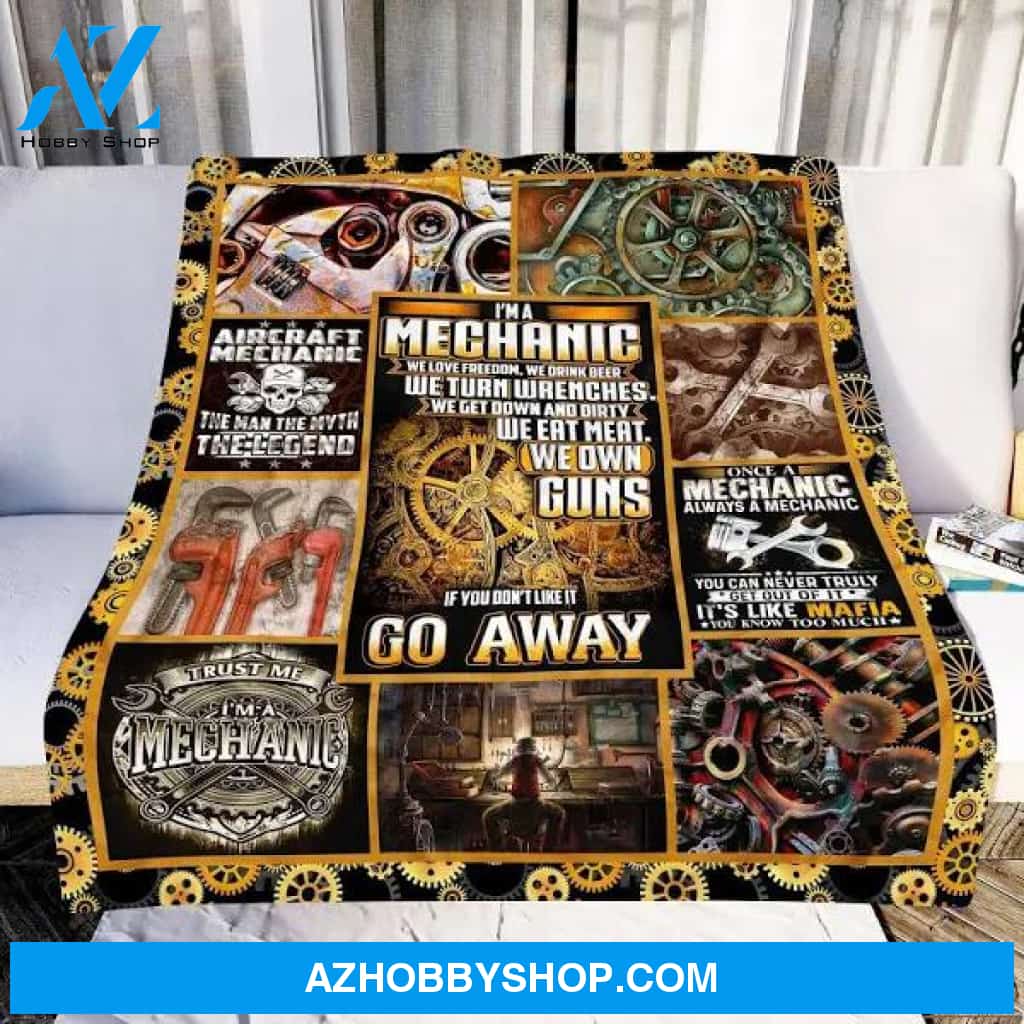 I Am Mechanic We Love Freedom We Drink Fleece Blanket Gift For Mechanic Home Decor Bedding Couch Sofa Soft And Comfy Cozy
