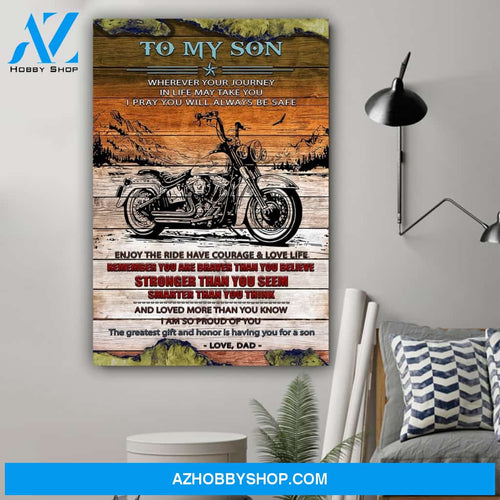 I Am So Proud Of You Biker Poster Gift For Son