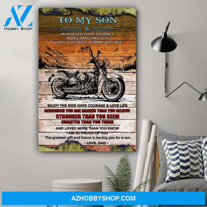 I Am So Proud Of You Biker Poster Gift For Son