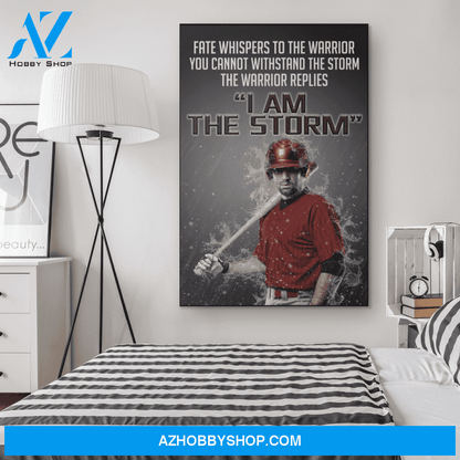 I am the storm- Baseball Custom canvas prints with photo