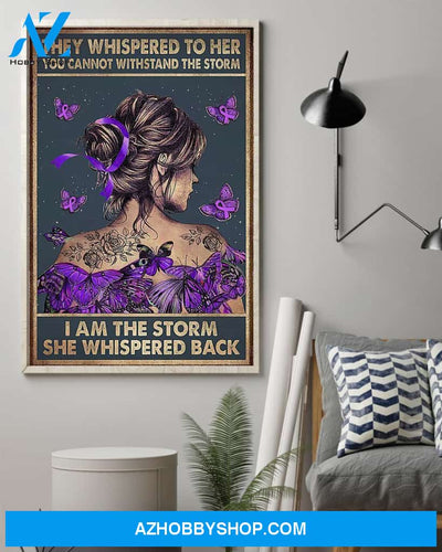 Gift For Butterfly Lover I Am The Storm Butterfly Fibromyalgia Cancer Awareness Wall Canvas Nh