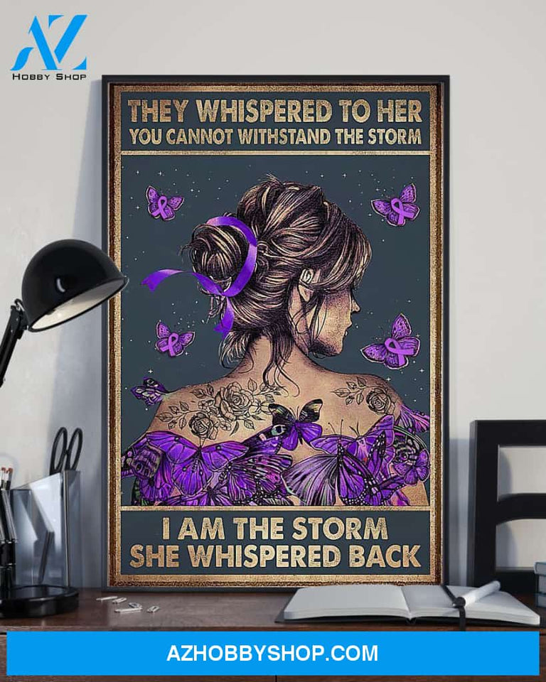 Gift For Butterfly Lover I Am The Storm Butterfly Fibromyalgia Cancer Awareness Wall Canvas Nh