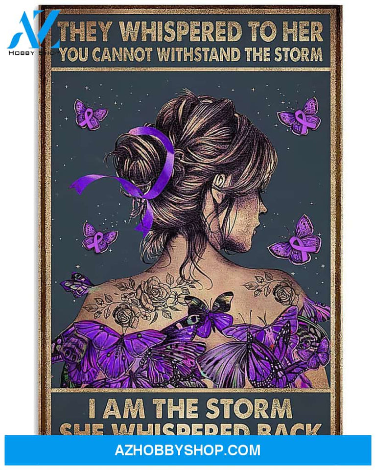 Gift For Butterfly Lover I Am The Storm Butterfly Fibromyalgia Cancer Awareness Wall Canvas Nh