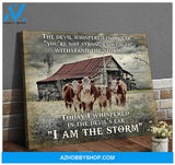 I Am The Storm Hereford Cows Canvas Wall Art