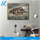 I Am The Storm Hereford Cows Canvas Wall Art