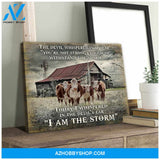 I Am The Storm Hereford Cows Canvas Wall Art