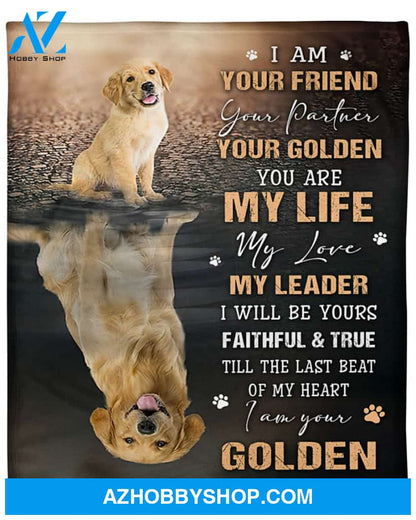 I Am Your Friend I Am Your Golden Retriever Blanket Gift for Dog Lovers Birthday Gift Home Decor Bedding Couch Sofa Soft and Comfy Cozy
