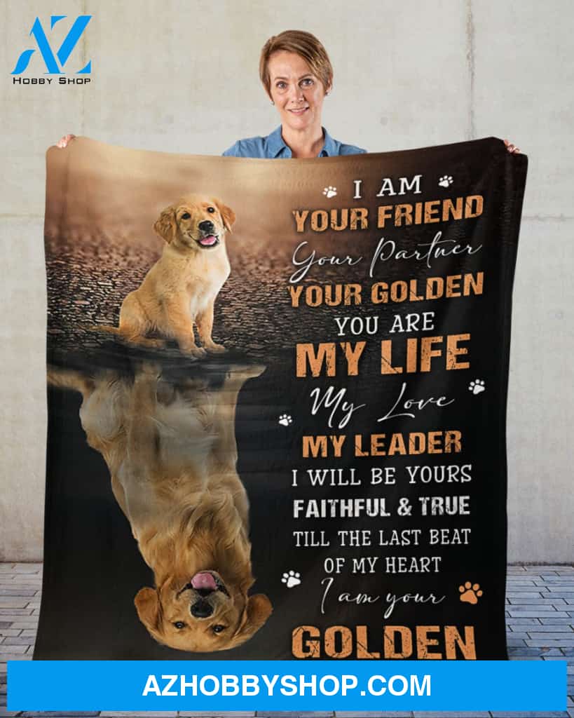 I Am Your Friend I Am Your Golden Retriever Blanket Gift for Dog Lovers Birthday Gift Home Decor Bedding Couch Sofa Soft and Comfy Cozy
